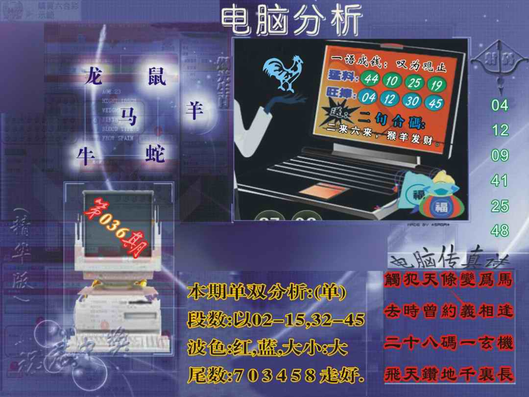 036期正版电脑分析贴士[图]